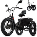 Folding Electric Tricycle for Adults, 20"x4" Fat Tire, Peak 500W 36V13Ah D50931