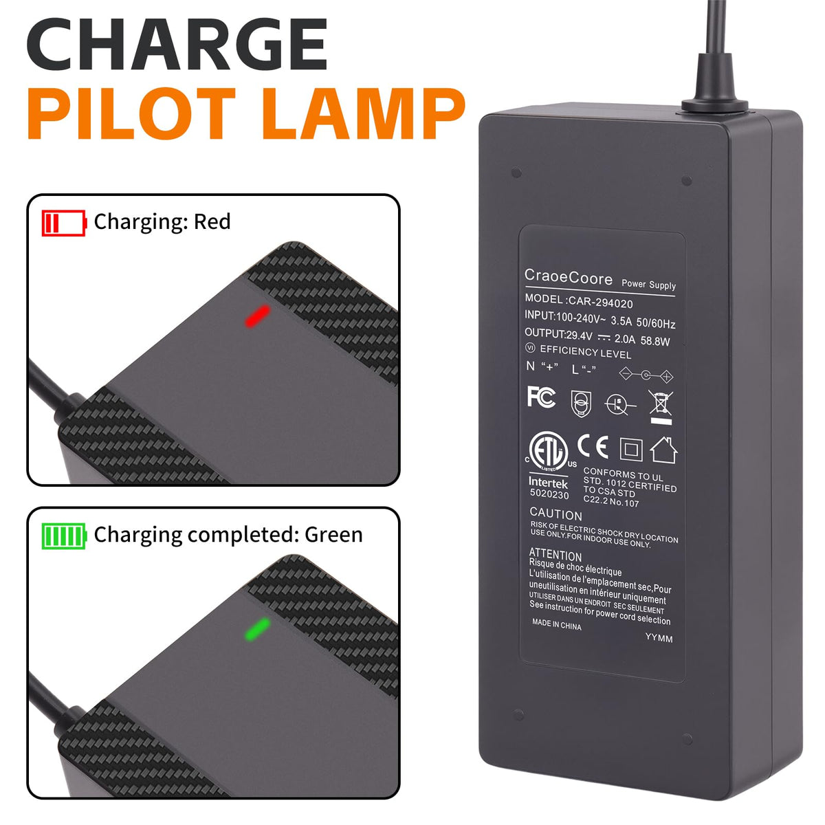 29.4V 2A Lithium Battery Charger U4004