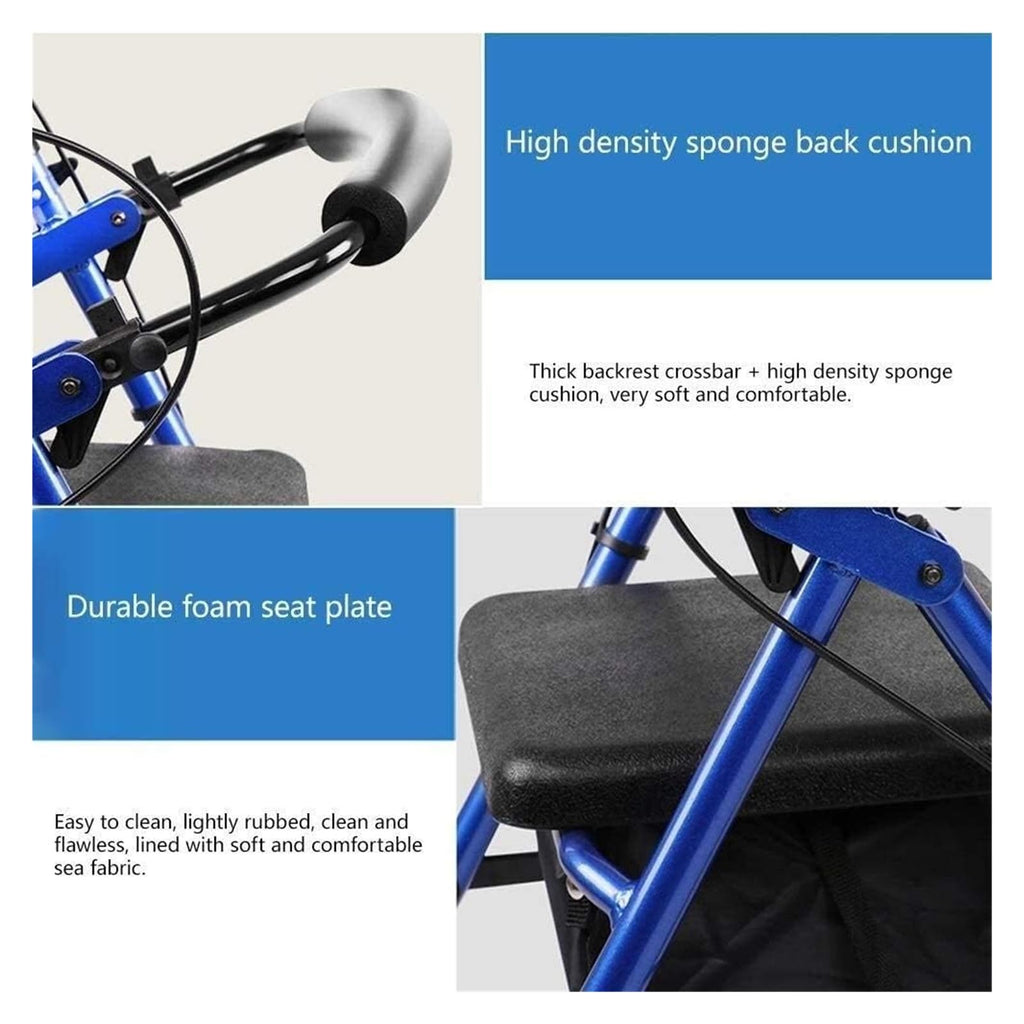 Folding Aluminum Rollator Walker with Seat N963049