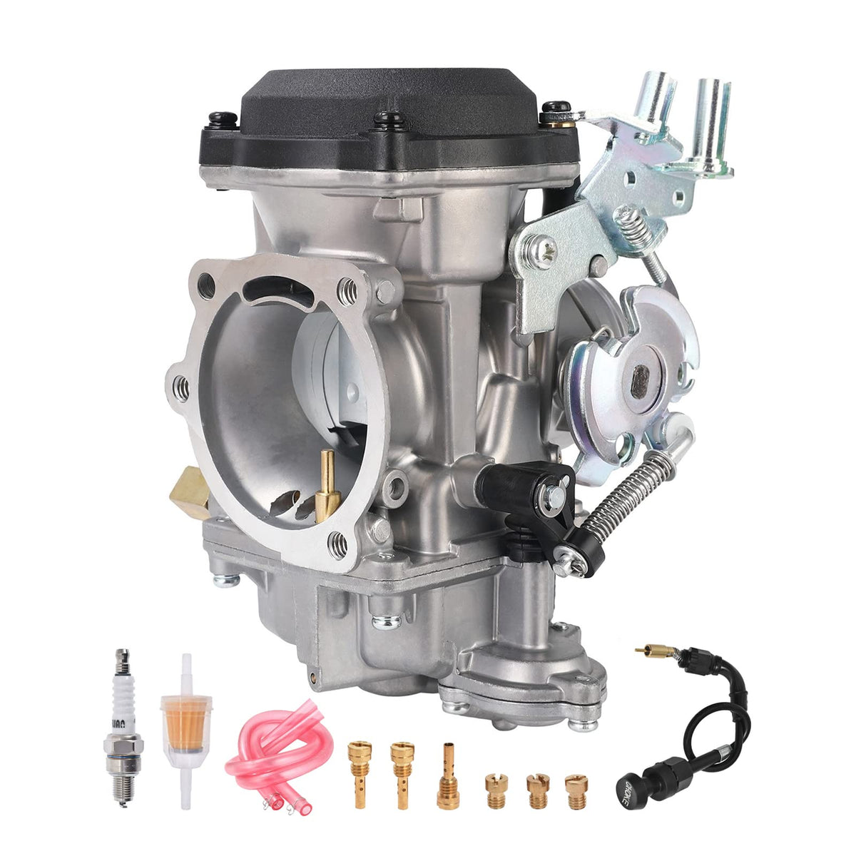 CV40 Carburetor & Choke Cable with Fuel Filter Spark Plug Jets I5381
