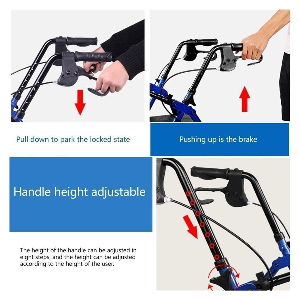 Folding Aluminum Rollator Walker with Seat N963049