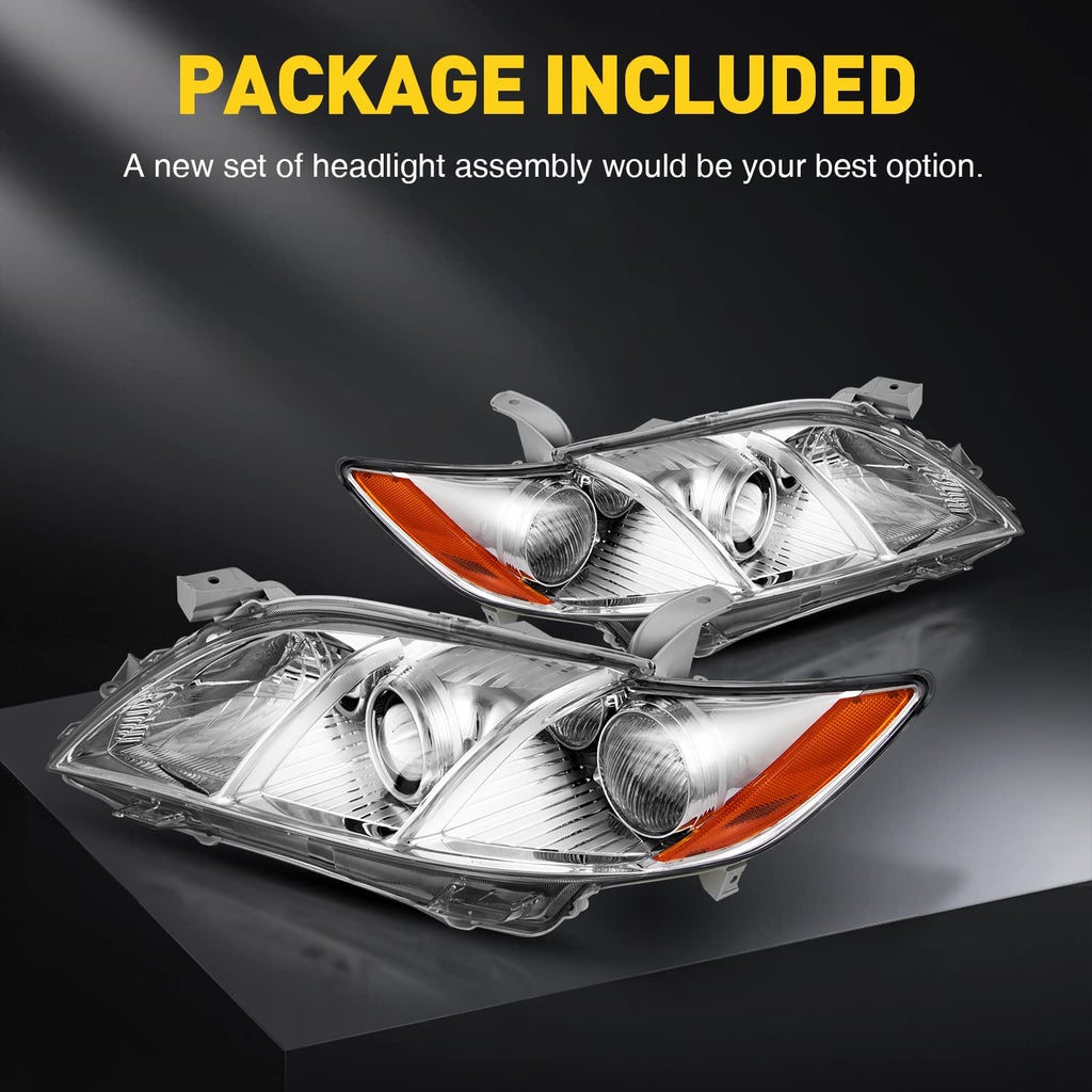 Headlight Assembly Amber Reflector Clear Lens Pack of 2 I42983