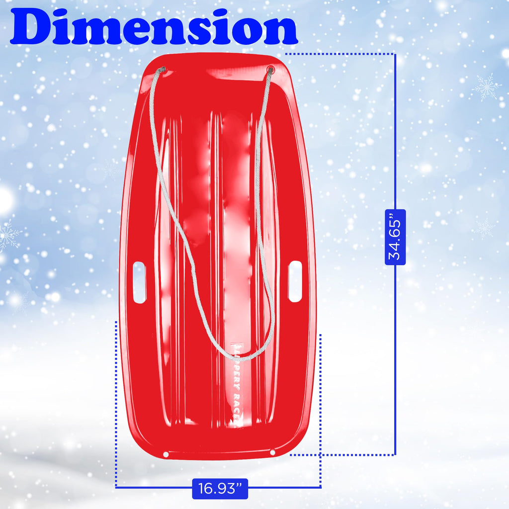 Kids Plastic Toboggan Snow Sled with Pull Rope G619121