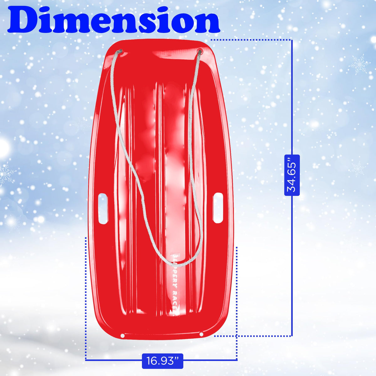 Kids Plastic Toboggan Snow Sled with Pull Rope G619121