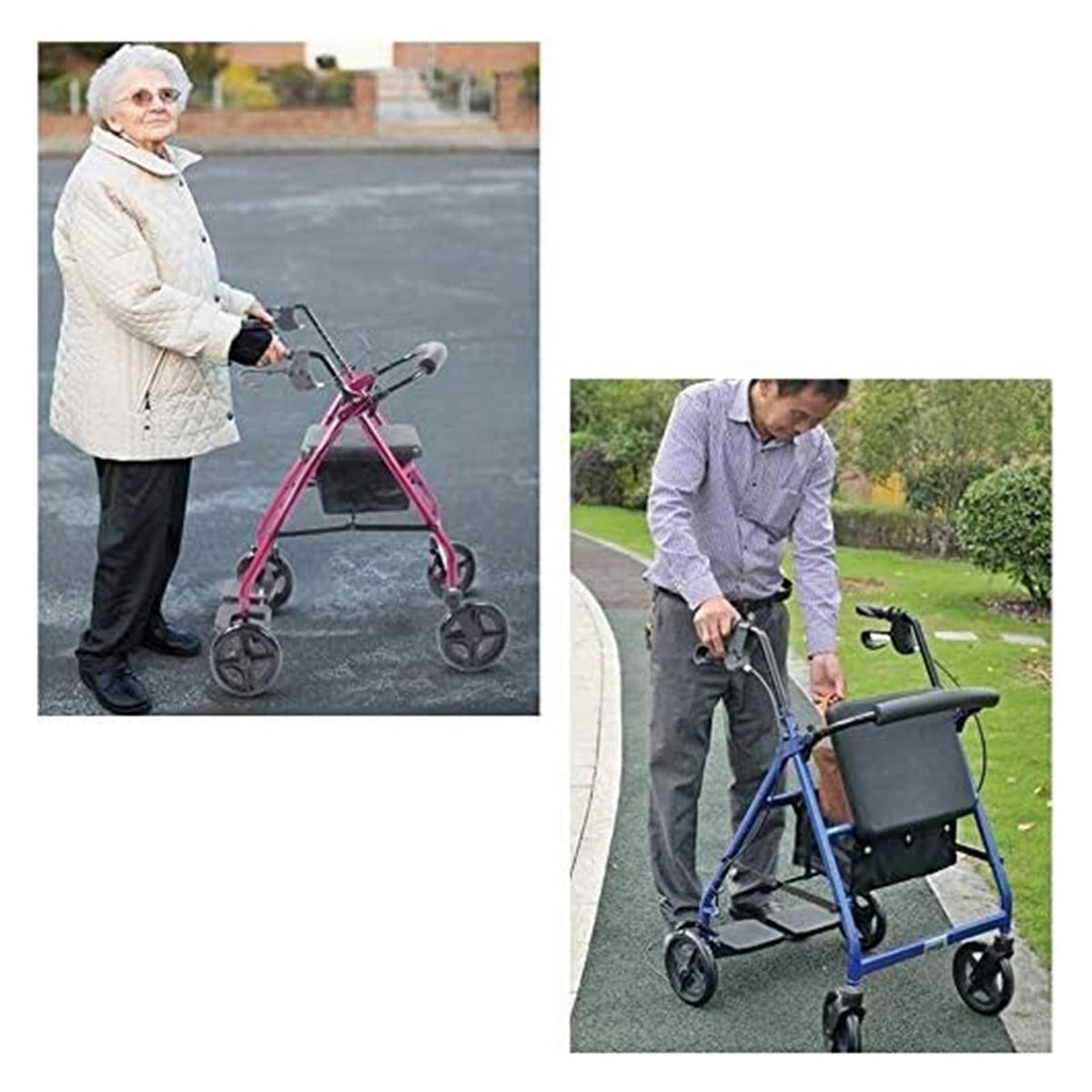Folding Aluminum Rollator Walker with Seat N963049