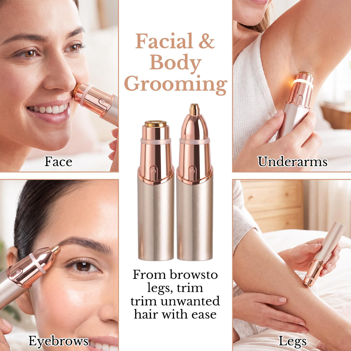2 in 1 Face Epilator and Eyebrow Trimmer E783591
