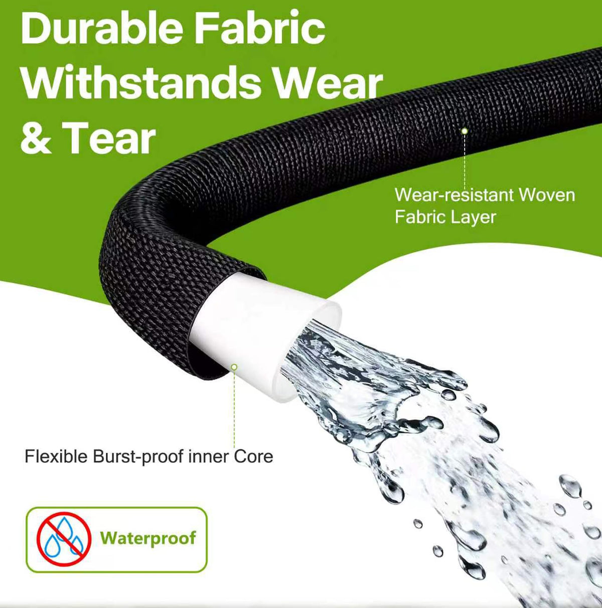 100 ft x 5/8 in Black All-Weather Garden Hose B338