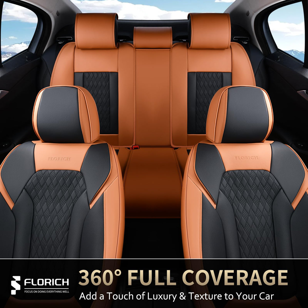 Nappa Leather Car Seat Covers Full Set F54615