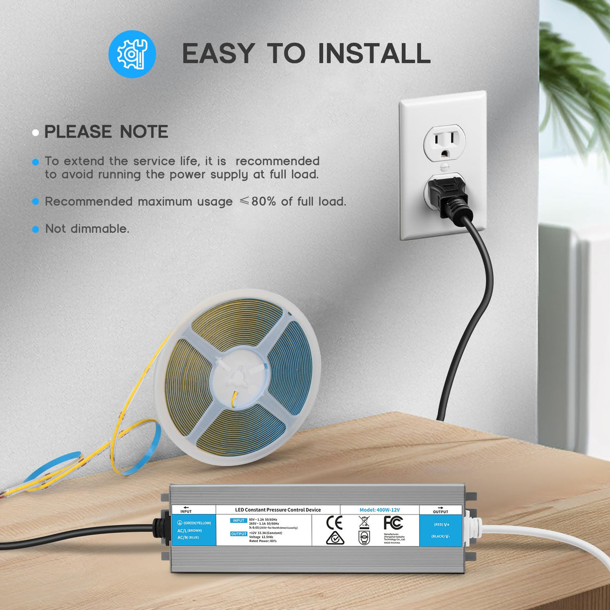 200 Watts Waterproof IP67 LED Driver 85V-265V AC to 12V DC Converter R862