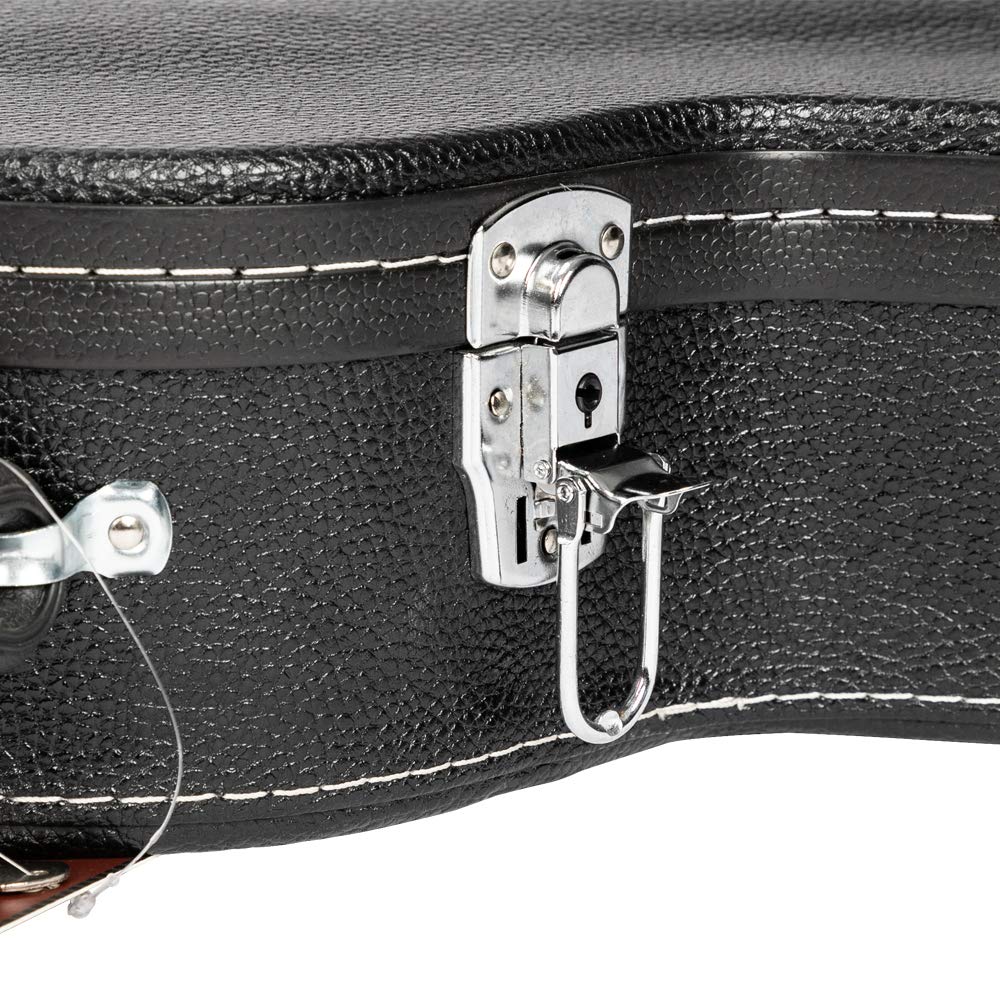 Wooden Hard-Shell Electric Guitar Case with Lock Latch Padding E487221