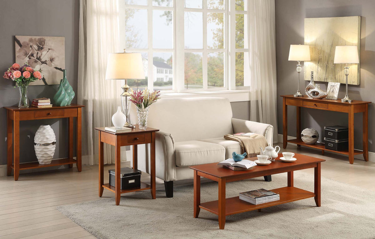 Cherry End Table with Drawer and Shelf G40311