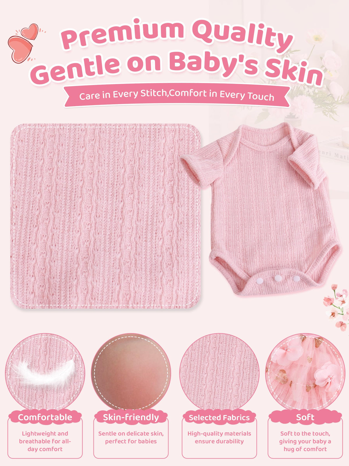 Pink Baby Doll Clothes 17-20 Inches K470
