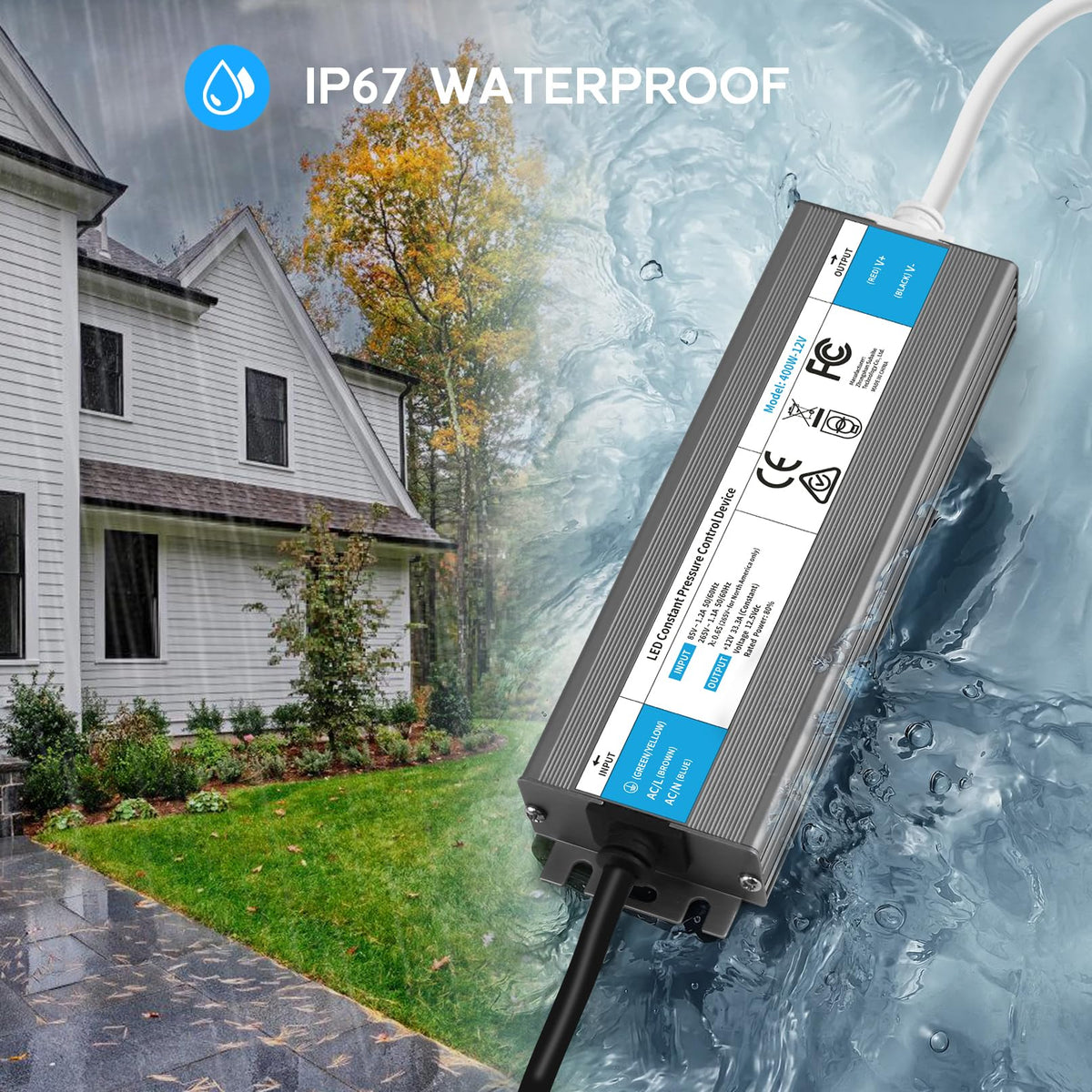 200 Watts Waterproof IP67 LED Driver 85V-265V AC to 12V DC Converter R862