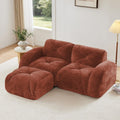 L-Shaped Velvet Sofa with Ottoman L5161