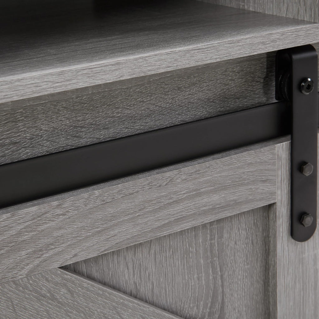 65" Grey TV Stand with Sliding Doors R7025