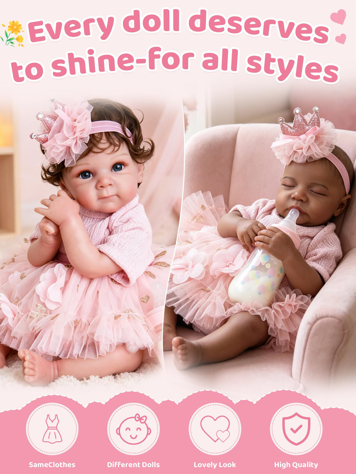 Pink Baby Doll Clothes 17-20 Inches K470