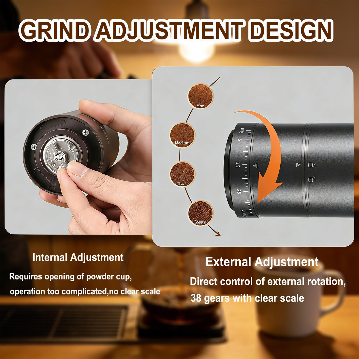 Portable Electric Coffee Burr Grinder O488