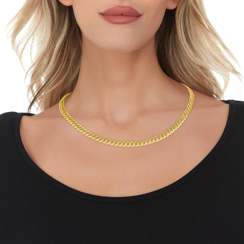 10k Yellow Gold 6mm Cuban Link Chain Necklace A833