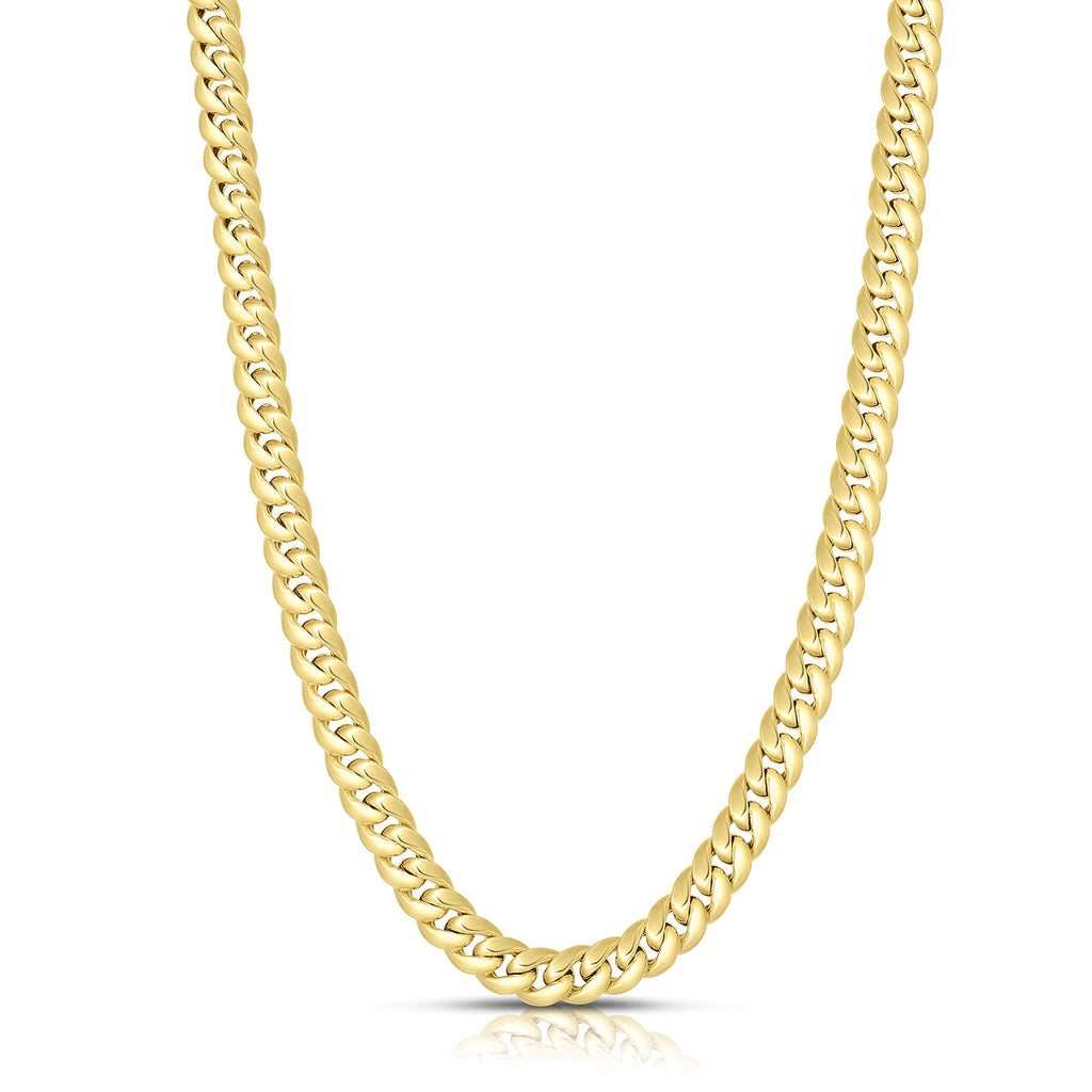 10k Yellow Gold 6mm Cuban Link Chain Necklace A833