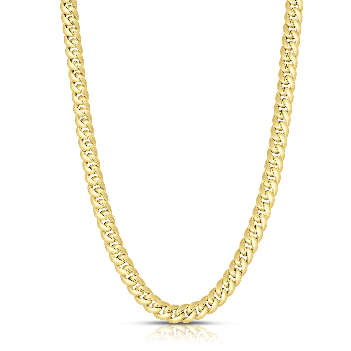 10k Yellow Gold 6mm Cuban Link Chain Necklace A833