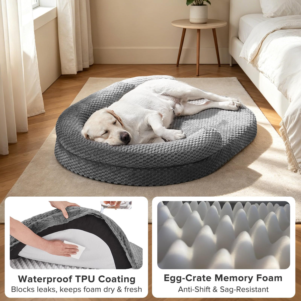 XL Washable Waterproof Orthopedic Dog Bed with Removable Cover H698
