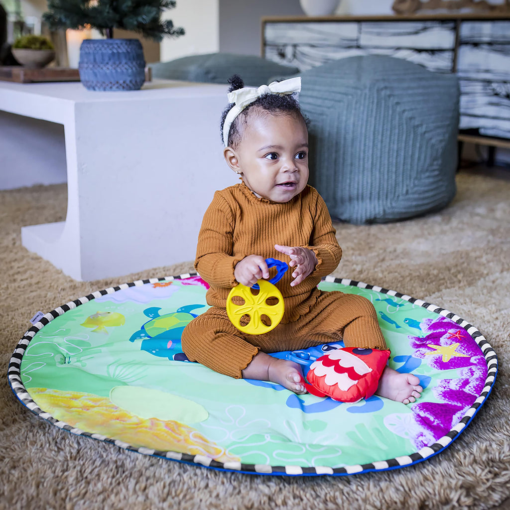 2-in-1 Water Mat Tummy Time Activity Play Gym Sensory Toys R28689
