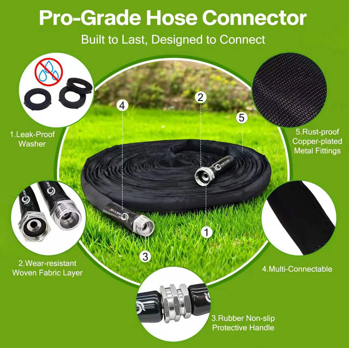 100 ft x 5/8 in Black All-Weather Garden Hose B338