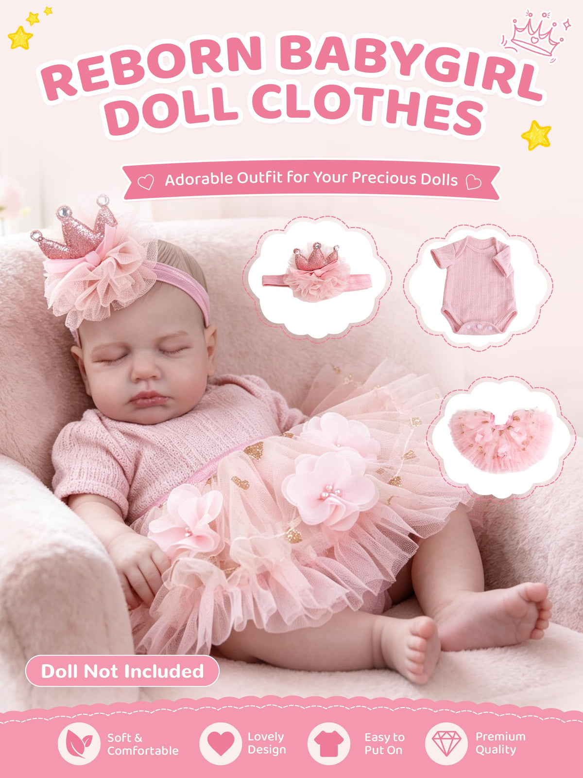 Pink Baby Doll Clothes 17-20 Inches K470