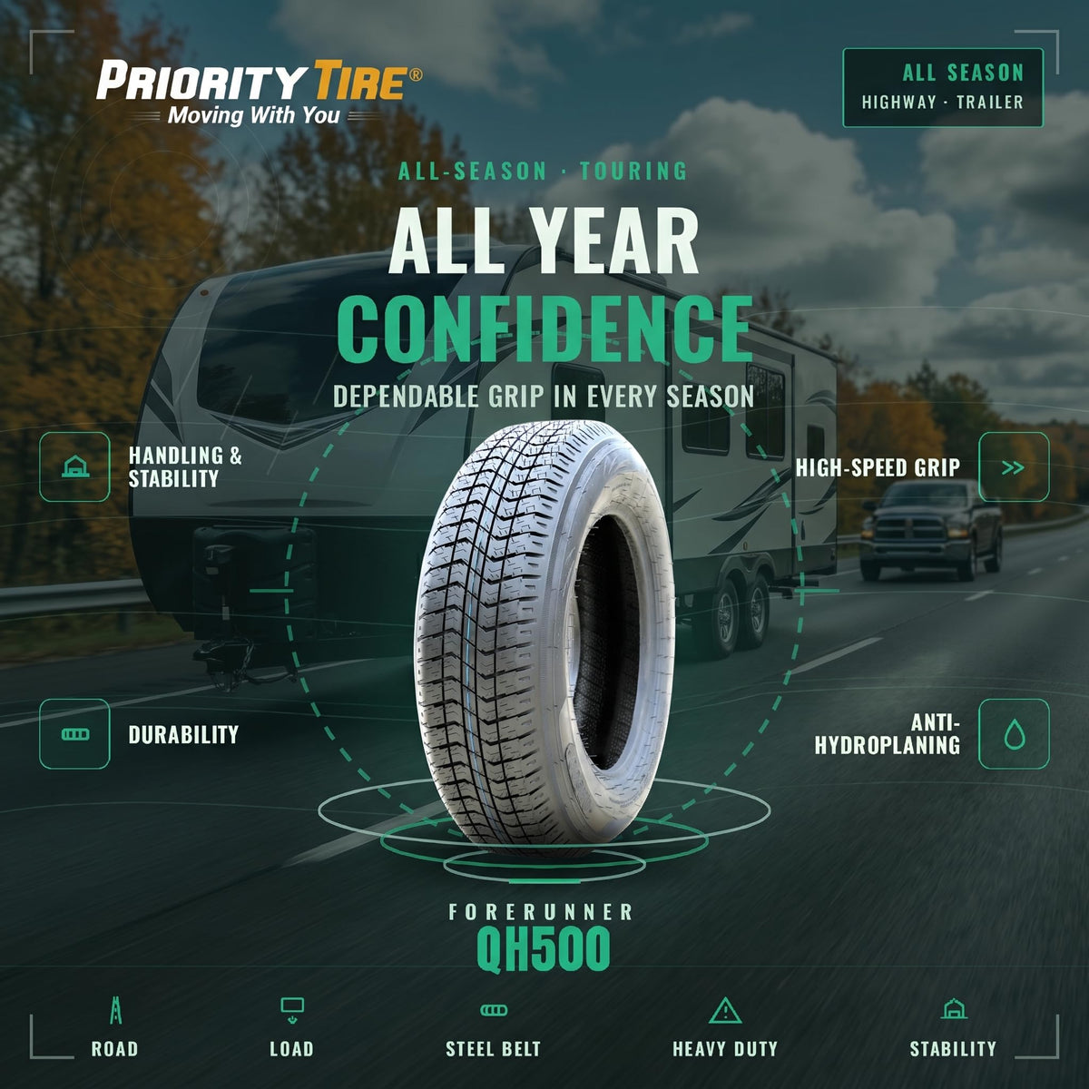 ST205/75D15 All Season 6 Ply Trailer Tire B1608