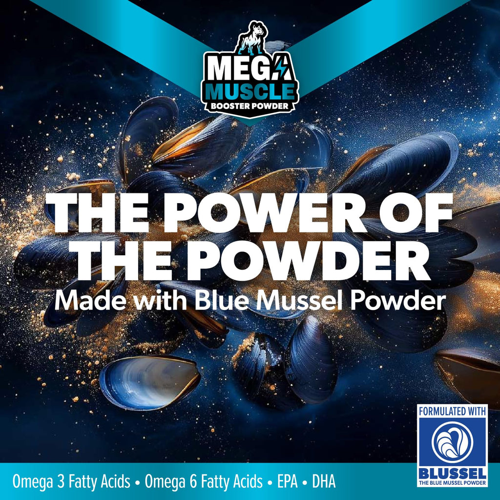 Dog Muscle Support Powder Blue Mussel Bone Broth Food Topper 3.2 oz C26502