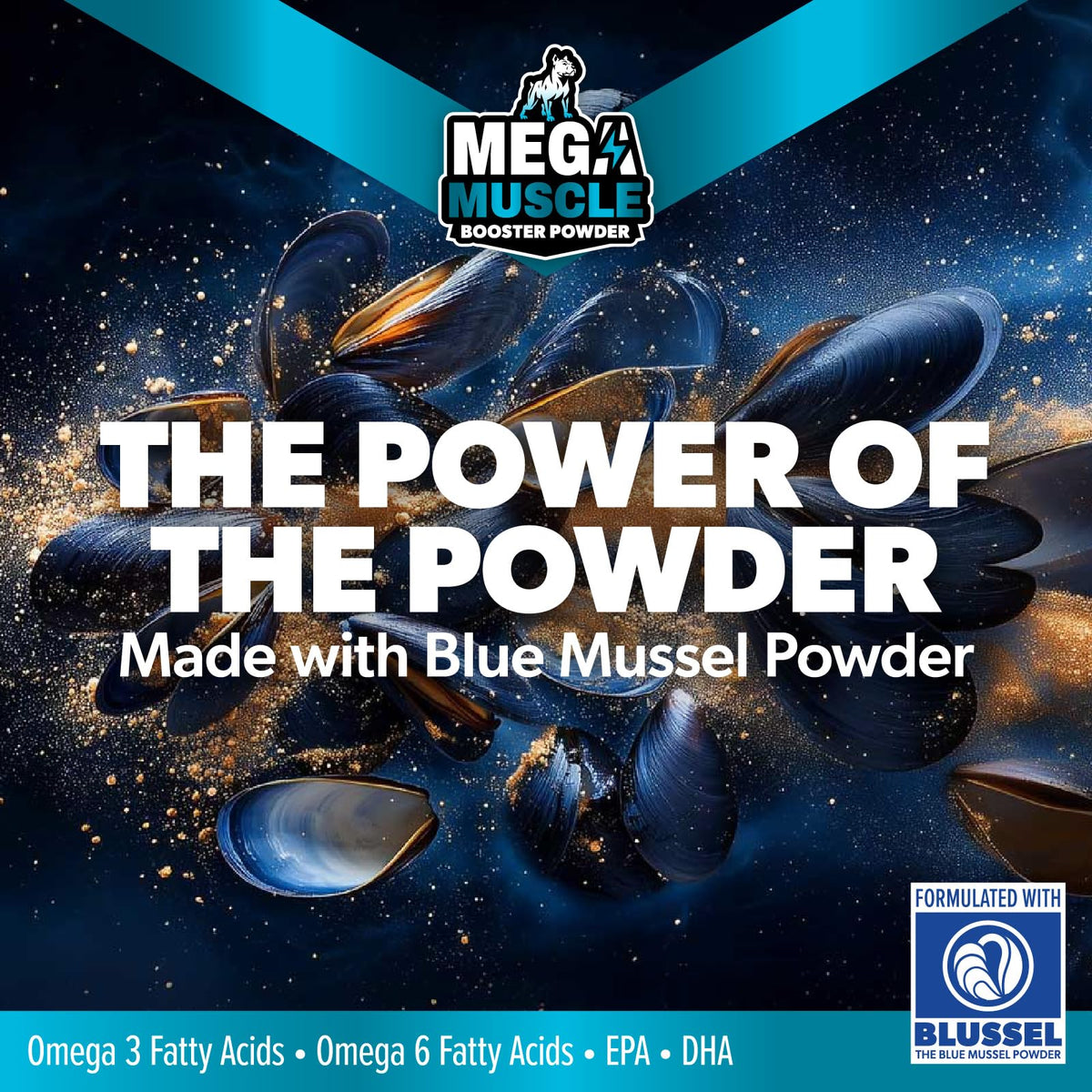 Dog Muscle Support Powder Blue Mussel Bone Broth Food Topper 3.2 oz C26502