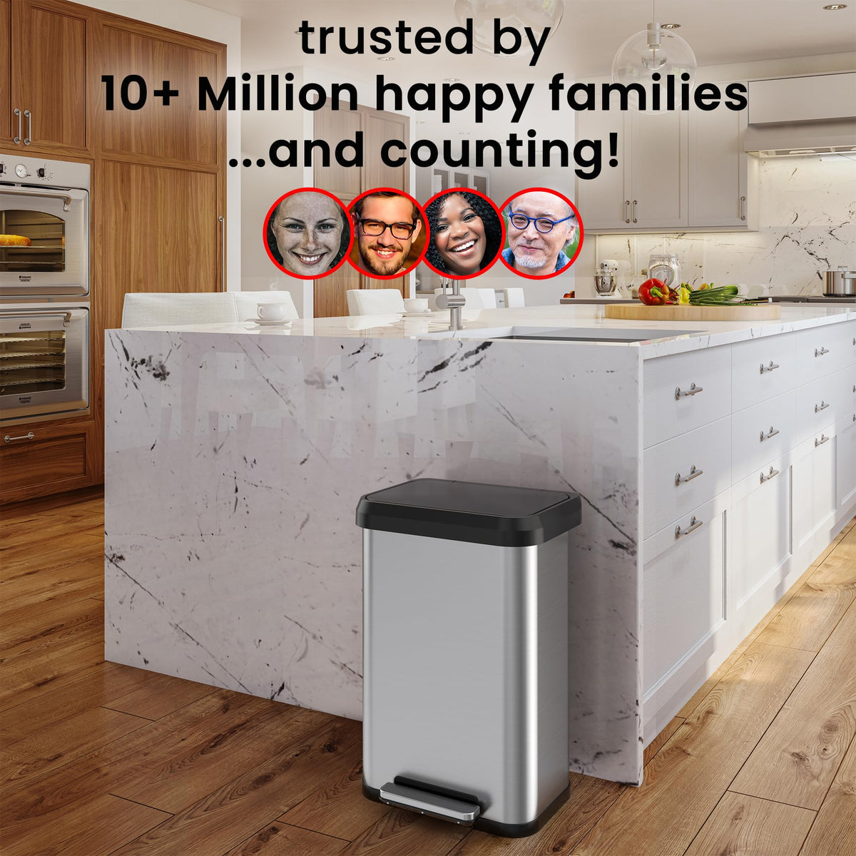 13.2 Gallon Stainless Steel Kitchen Trash Can A571945