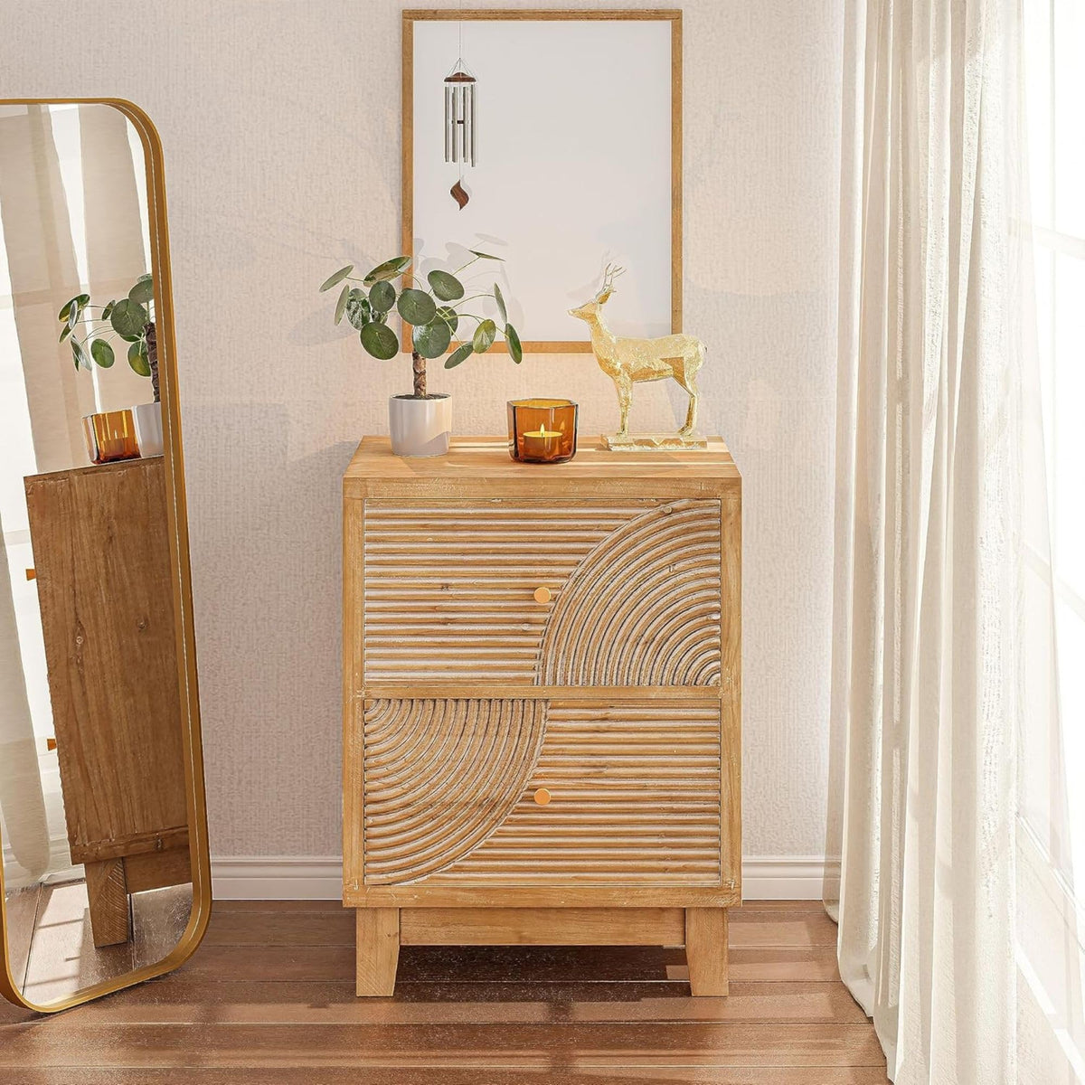 2 Drawer Wood Nightstand G207764
