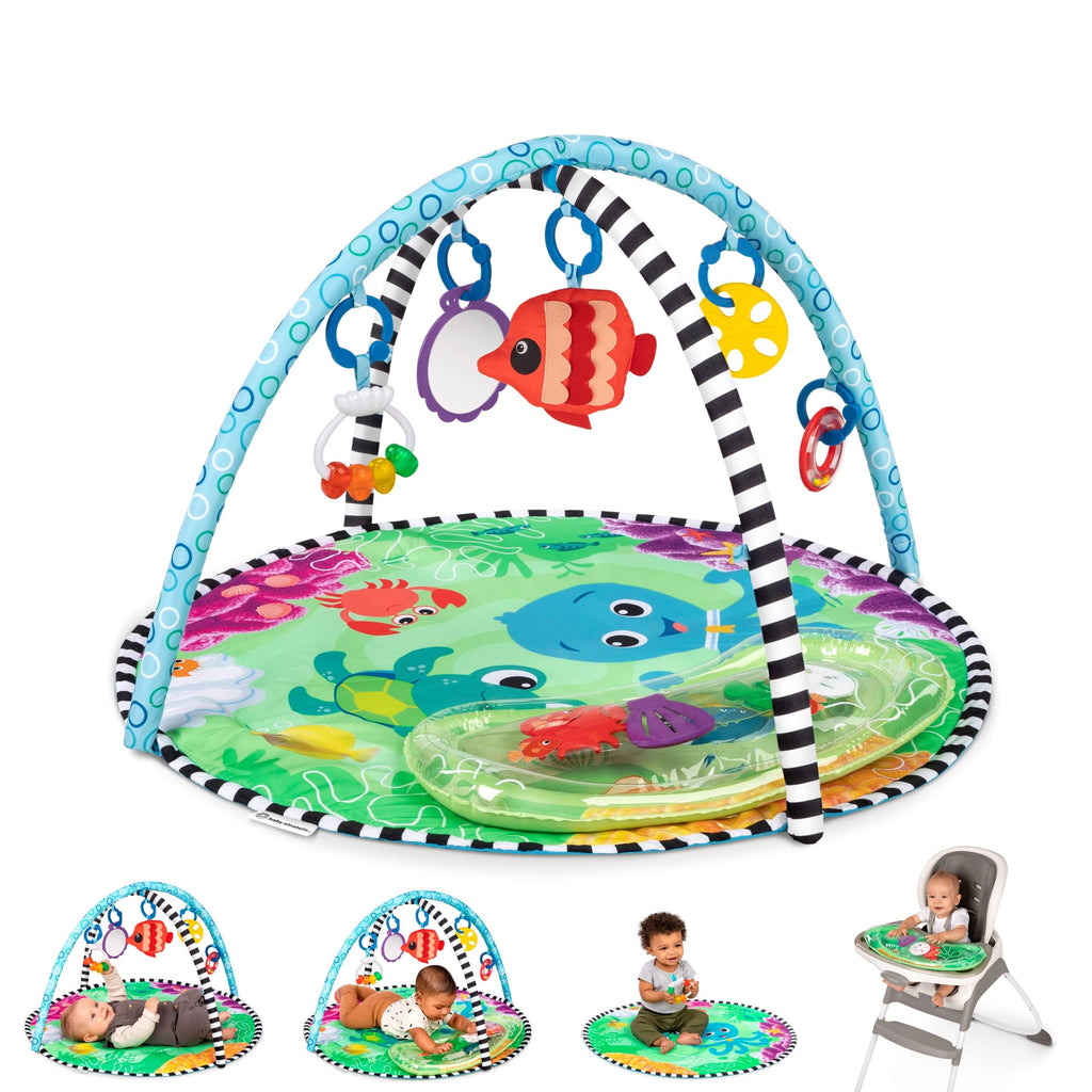 2-in-1 Water Mat Tummy Time Activity Play Gym Sensory Toys R28689