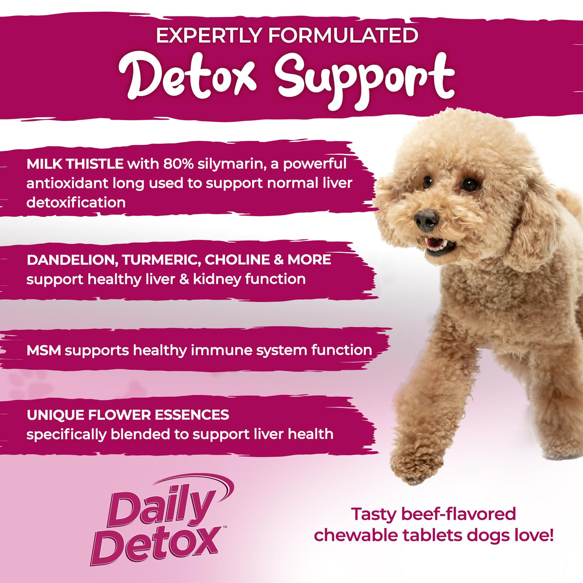 60 Beef Flavored Chewable Tablets with MSM, Milk Thistle, Spirulina, and Turmeric J21471