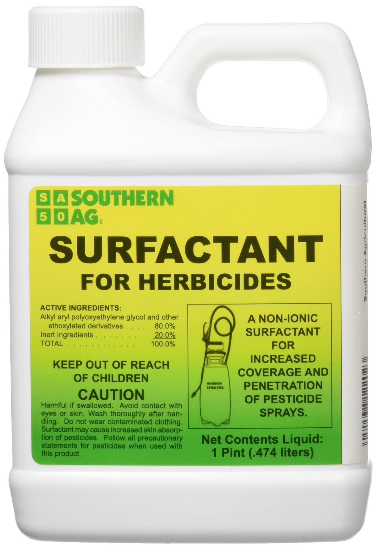 Battery Powered Backpack Sprayer, 4 gal, White & Surfactant for Herbicides Non-Ionic, 16oz X53221