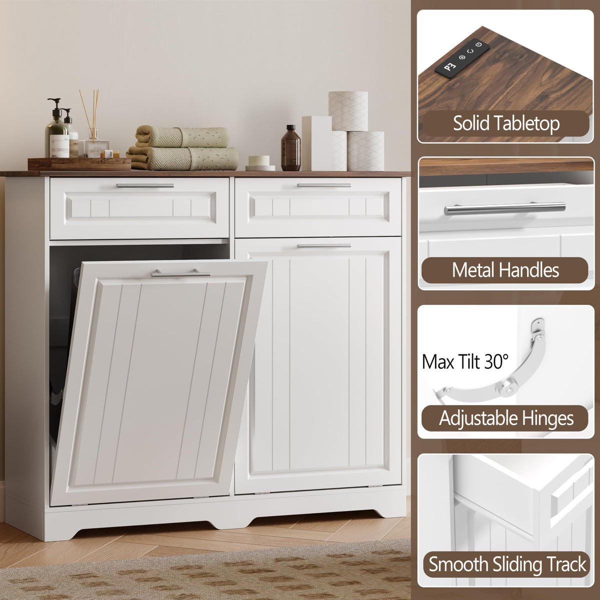10 Gallon Double Tilt Out Trash Can Cabinet M794