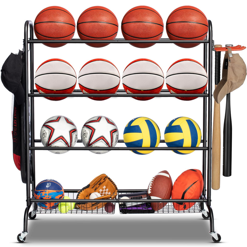 4 Tier Basketball Rack with Wheels G643383