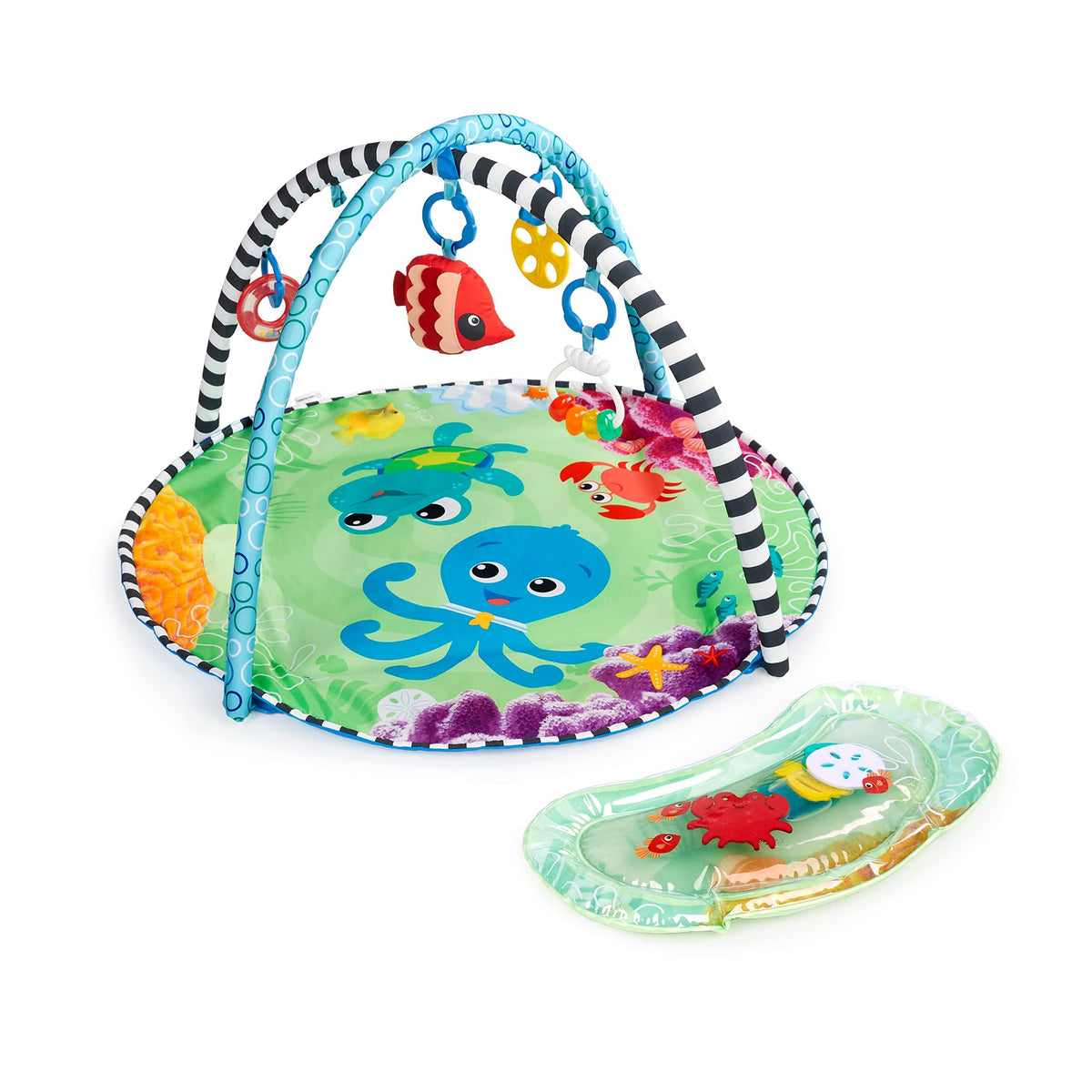 2-in-1 Water Mat Tummy Time Activity Play Gym Sensory Toys R28689