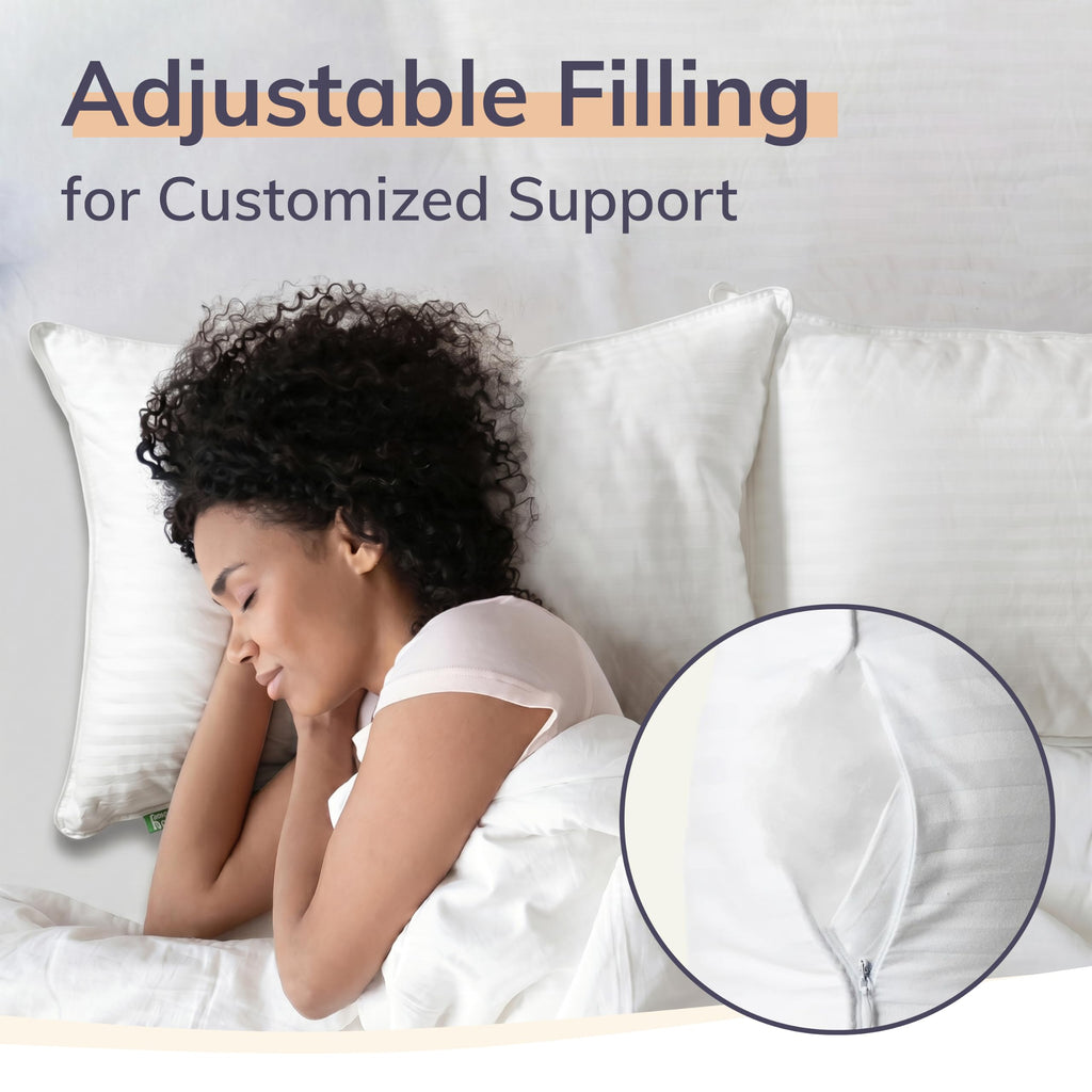 King Size Bed Pillows Set of 2 Cooling Down Alternative X7444