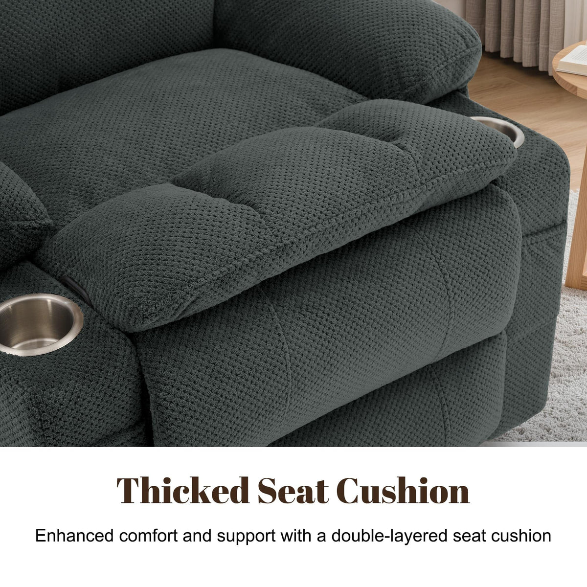 Gray Swivel Rocker Recliner with Massage & Heat C121409