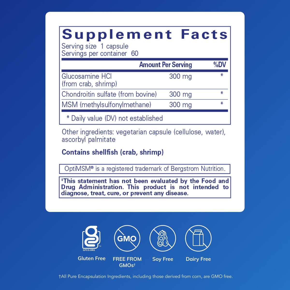 Glucosamine Chondroitin with MSM, 60 Capsules K323