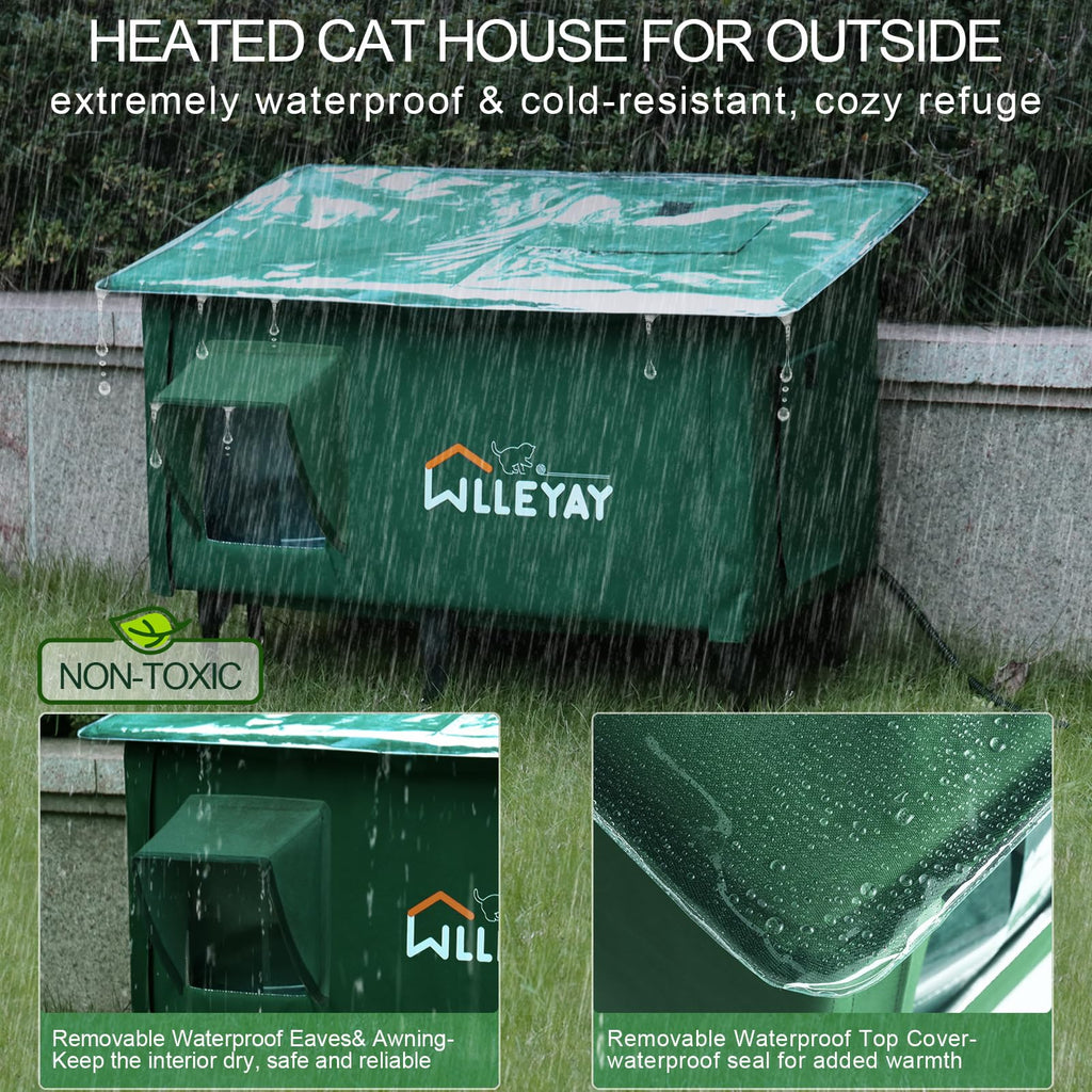 Extra Large Collapsible Heated Cat House N386