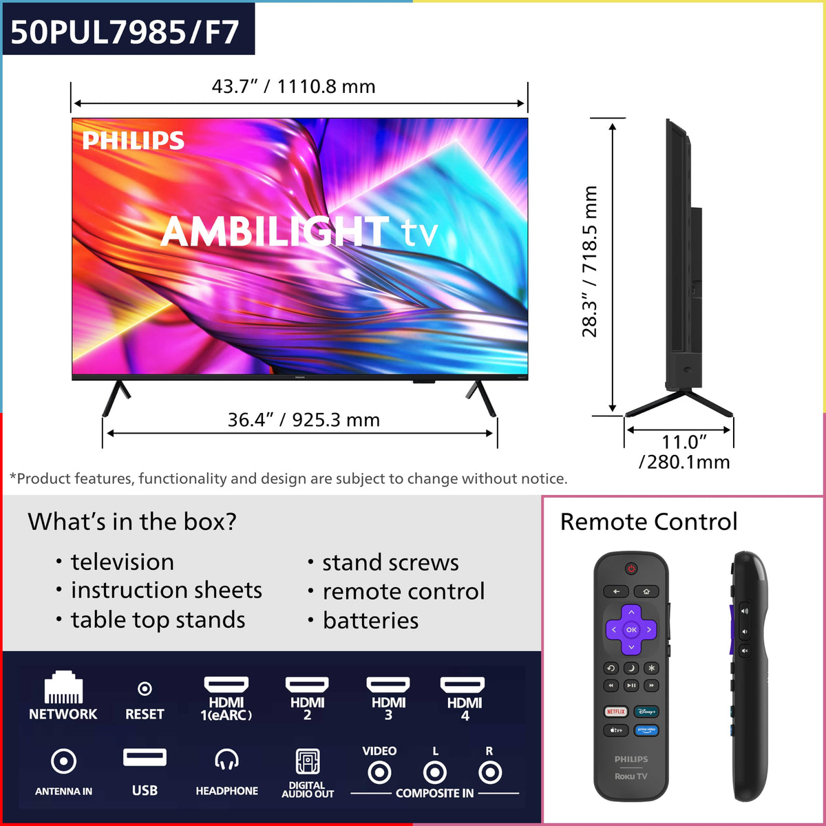 50 Inch 4K QLED Roku TV D66778