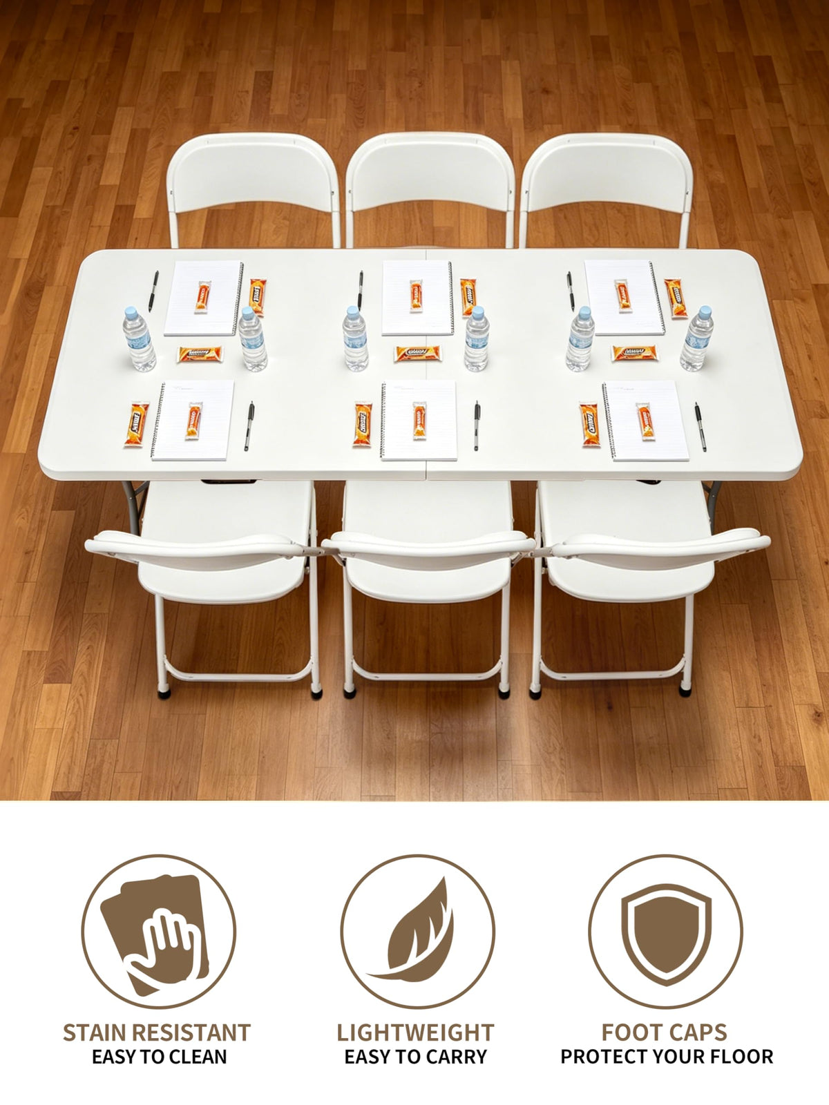 6Ft Heavy Duty Portable Plastic Folding Table W188