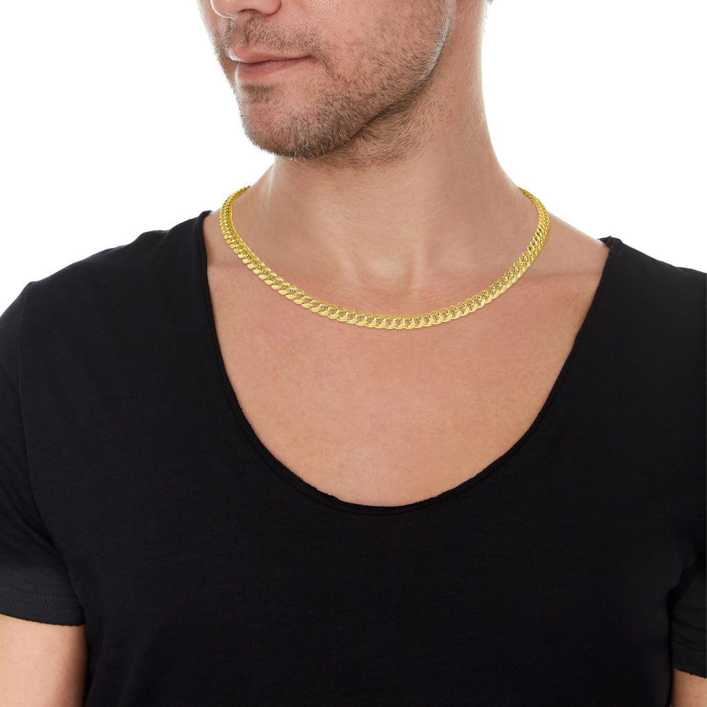 10k Yellow Gold 6mm Cuban Link Chain Necklace A833