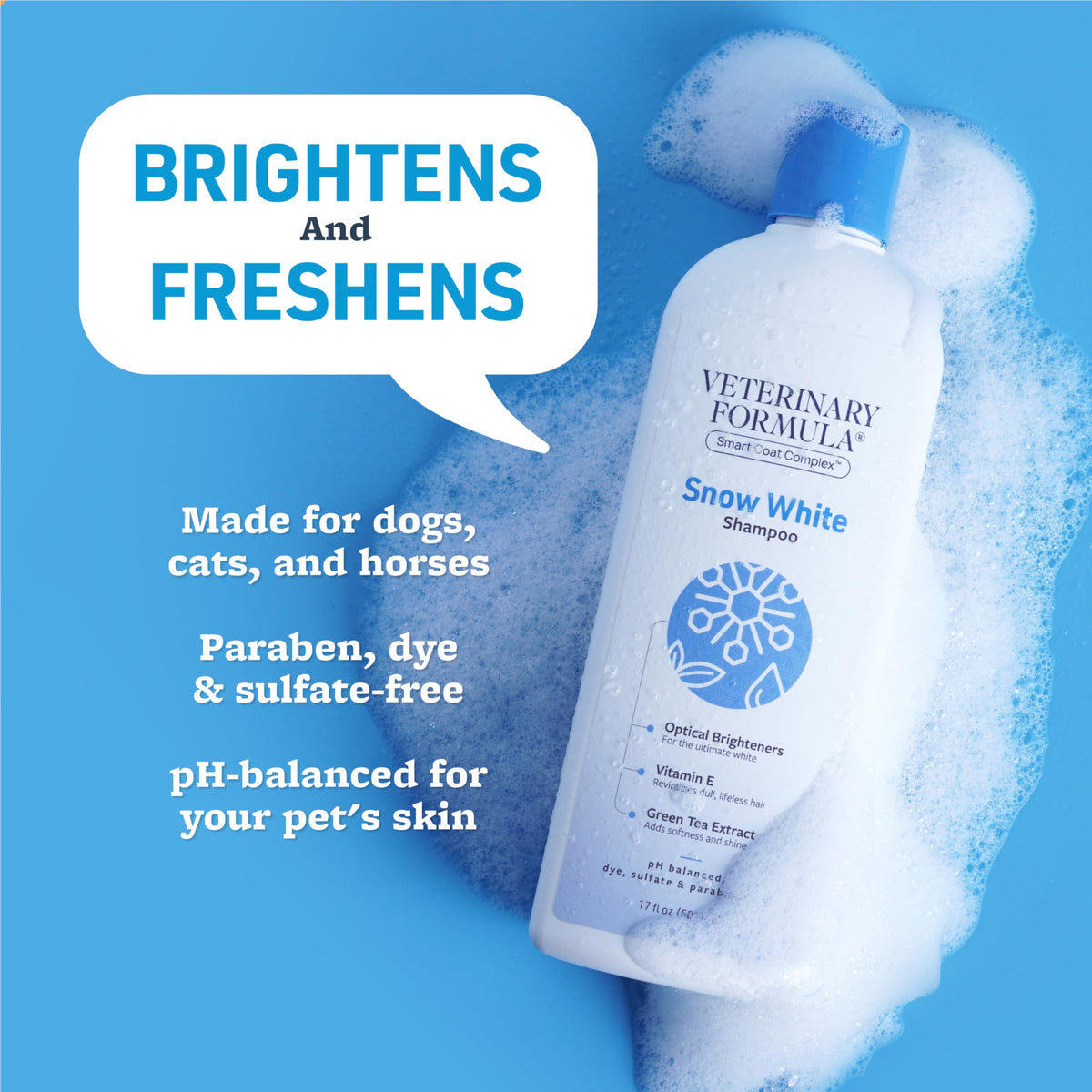 Whitening & Stain Remover Pet Shampoo, 17oz T707