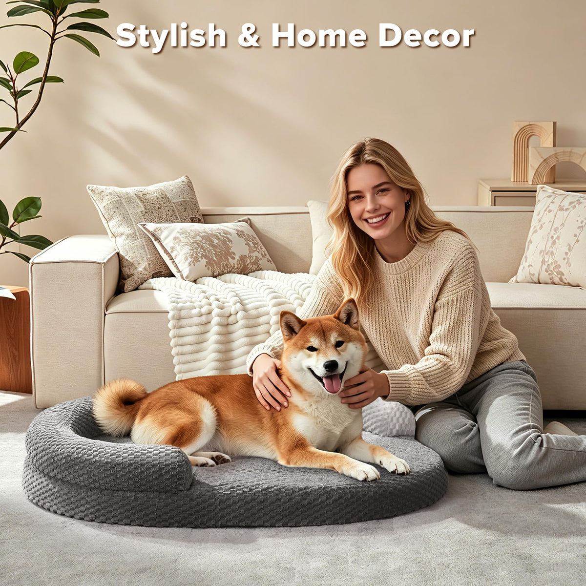 XL Washable Waterproof Orthopedic Dog Bed with Removable Cover H698
