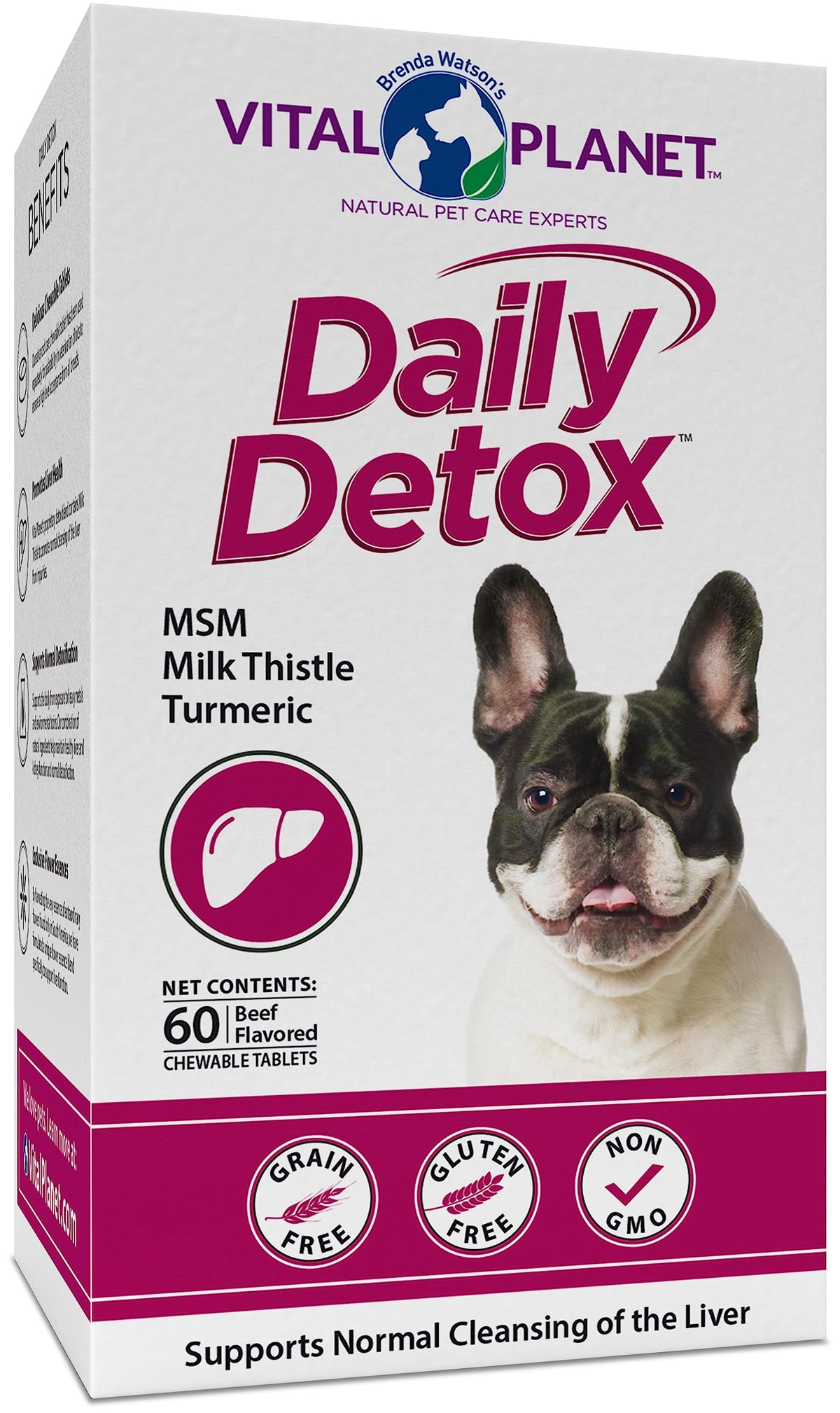 60 Beef Flavored Chewable Tablets with MSM, Milk Thistle, Spirulina, and Turmeric J21471