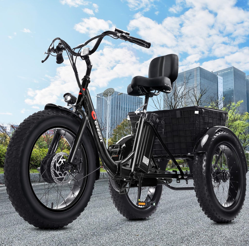 Folding Electric Tricycle for Adults, 20"x4" Fat Tire, Peak 500W 36V13Ah D50931